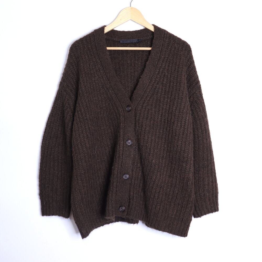 JENNI KAYNE Alpaca Cocoon Cardigan Cocoa Brown Long Sleeve Women's S